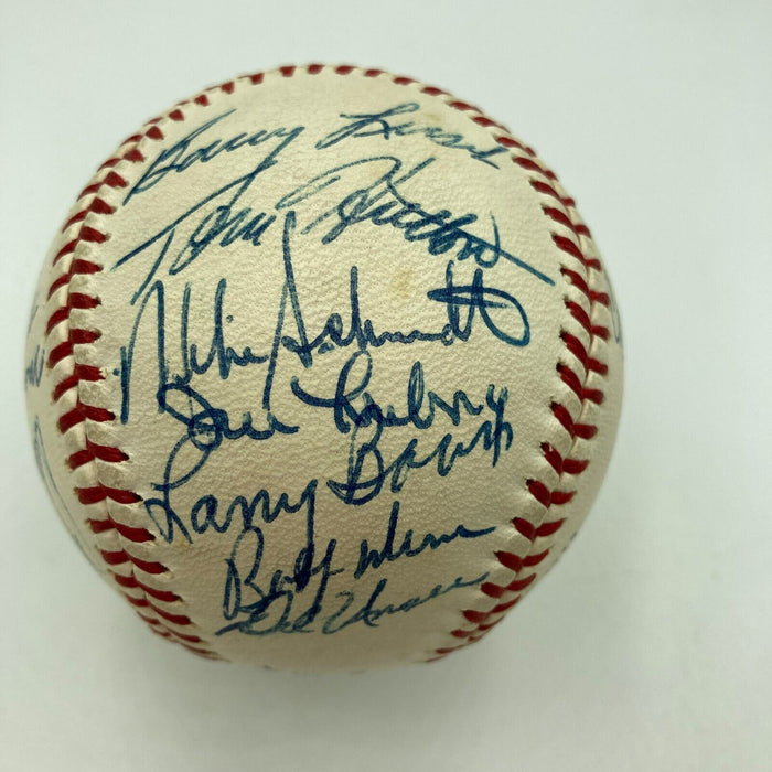 Beautiful 1973 Philadelphia Phillies Team Signed Baseball Mike Schmidt JSA COA