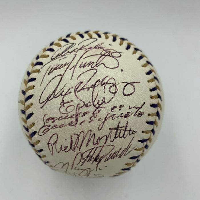 Derek Jeter Mariano Rivera 2002 All Star Game Team Signed Baseball JSA COA