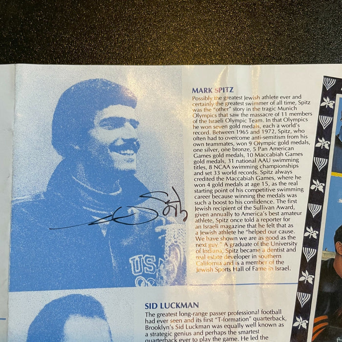 Sid Luckman & Mark Spitz Jewish Athletes Signed Photo With JSA COA