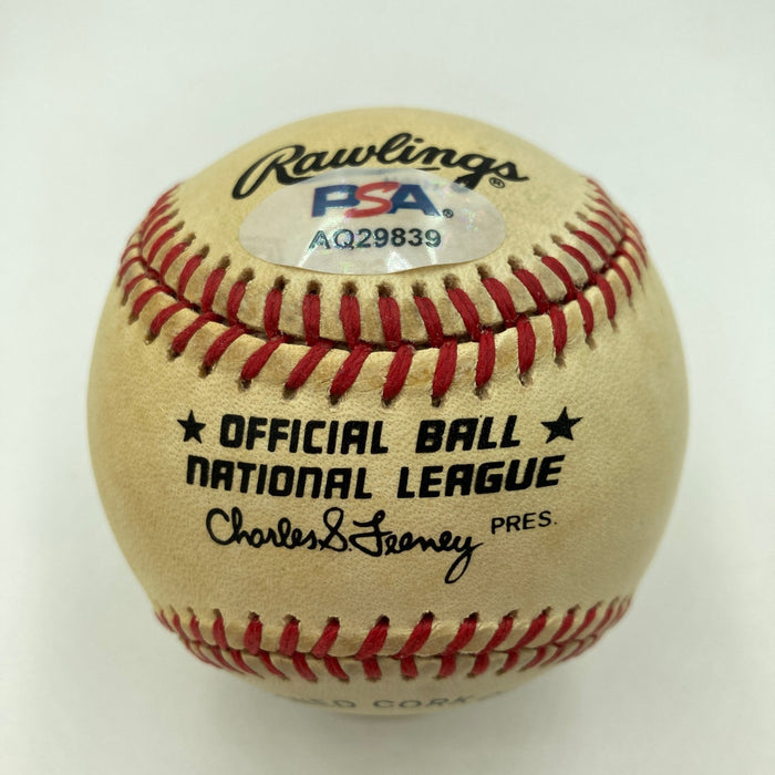 Hank Aaron Signed Official National League Feeney Baseball PSA DNA Certified