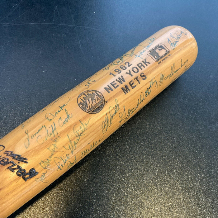 1962 New York Mets Inaugural Season Team Signed Bat 26 Sigs With JSA COA