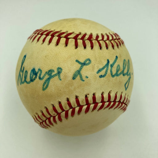 George Kelly Single Signed Autographed Vintage American League Baseball JSA COA