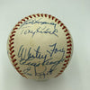 Mickey Mantle Joe DiMaggio Satchel Paige Yankees HOF Day Signed Baseball PSA DNA