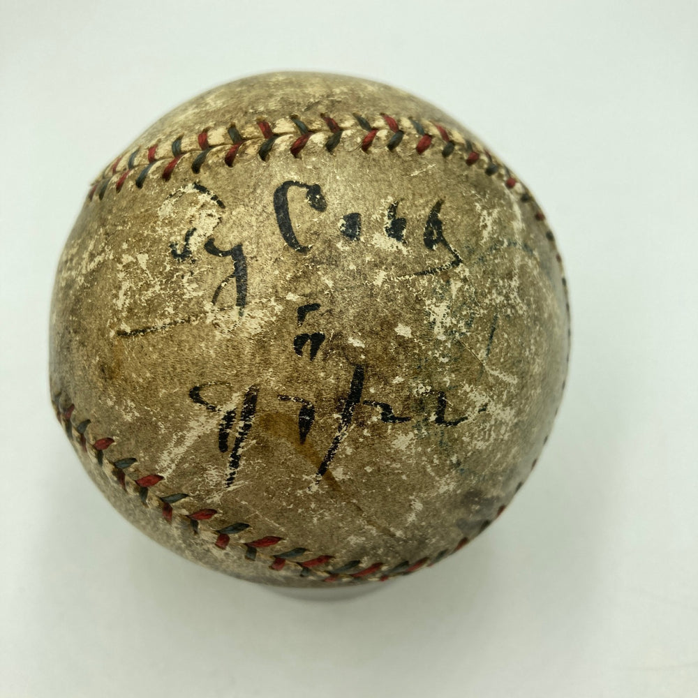 Ty Cobb 1922 Single Signed Game Used American League Baseball JSA COA RARE
