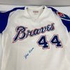 Hank Aaron 755 Home Runs Signed Authentic 1974 Atlanta Braves Jersey JSA COA
