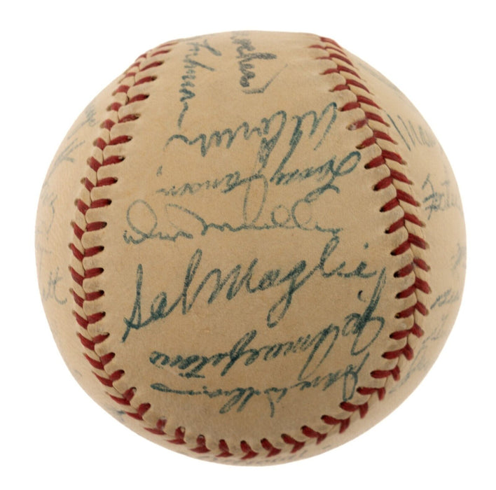 Willie Mays 1954 New York Giants World Series Champs Team Signed Baseball JSA