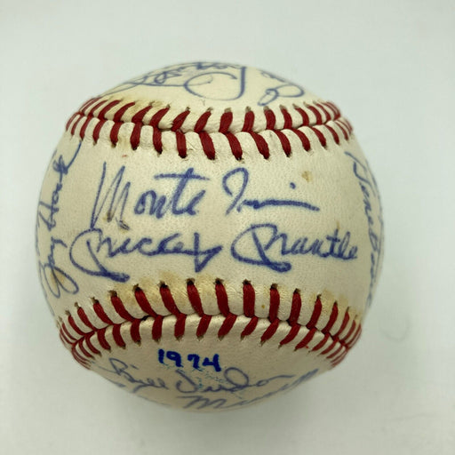 Mickey Mantle & Joe Dimaggio 1974 Hall Of Fame Induction Signed Baseball JSA COA