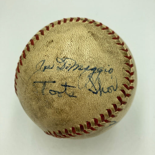 Joe Dimaggio & Toots Shor Signed American League 1950's Game Baseball JSA COA
