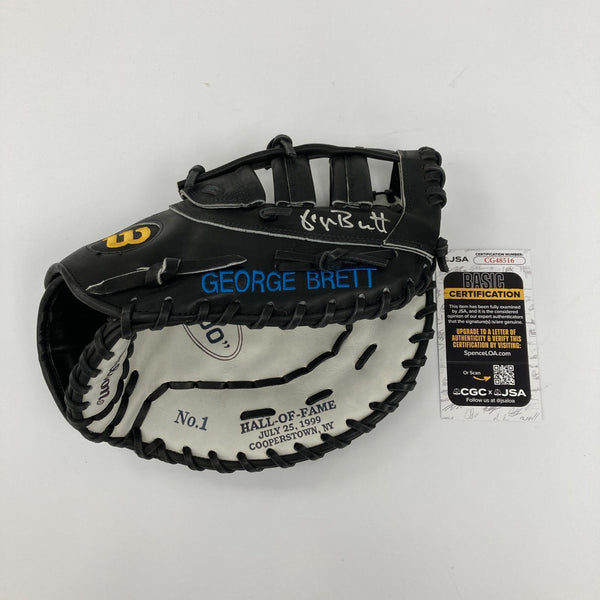 Rare George Brett Signed 1999 Hall Of Fame Induction Baseball Glove JSA COA