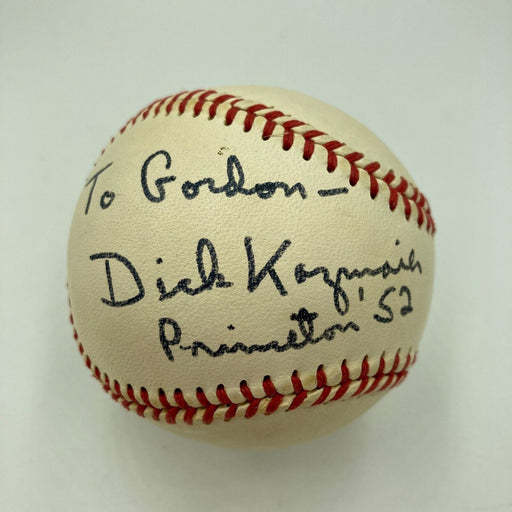 Dick Kazmaier Signed Vintage AL Baseball Heisman Trophy Winner JSA COA