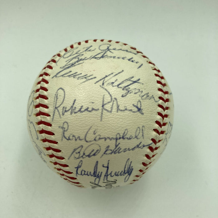 1966 Chicago Cubs Team Signed Baseball Ernie Banks Billy Williams Ron Santo JSA