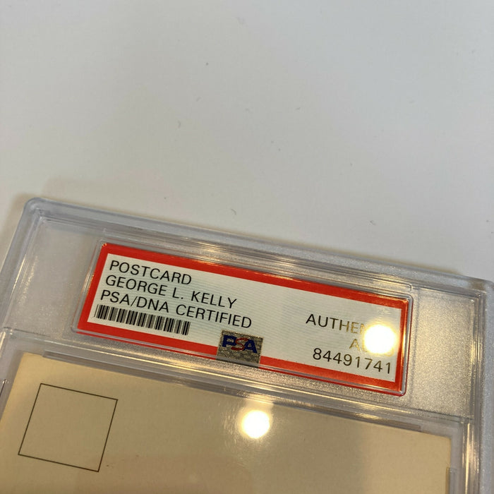 George Kelly Signed Autographed Hall Of Fame Plaque Postcard Photo PSA DNA