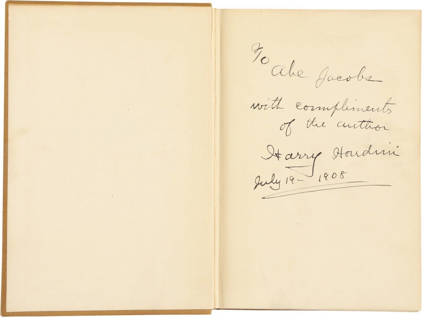 Harry Houdini Signed 1908 "The Unmasking of Robert-Houdin" Signed PSA DNA COA
