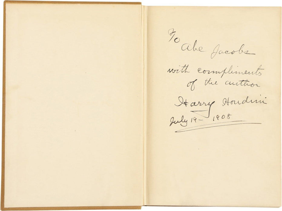 Harry Houdini Signed 1908 "The Unmasking of Robert-Houdin" Signed PSA DNA COA