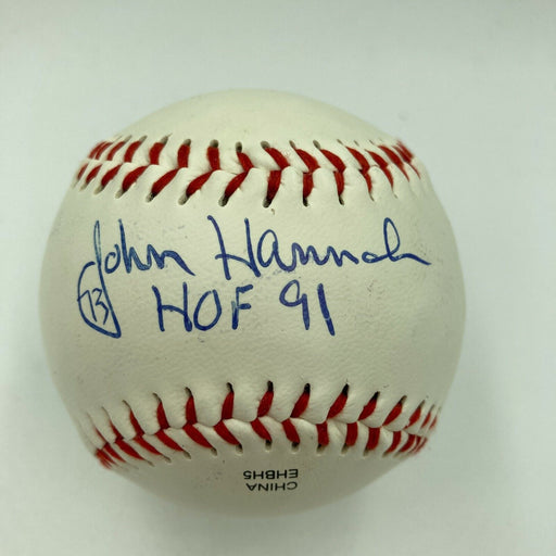 John Hannah Signed Autographed Baseball New England Patriots Beckett COA