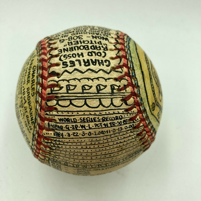 Charles Radbourn "Old Hoss" Hand Painted George Sosnak Folk Art Baseball JSA COA
