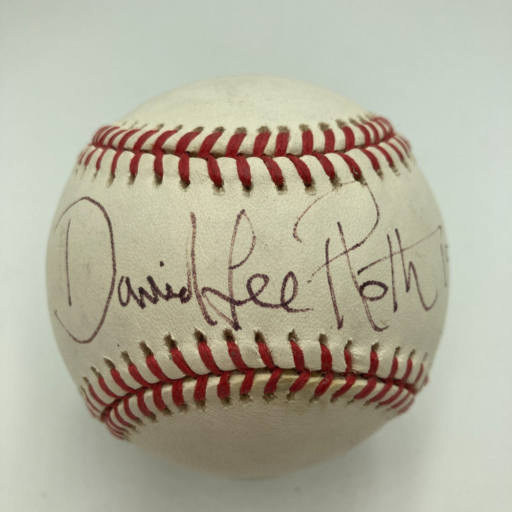 David Lee Roth Van Halen Lead Singer Single Signed Baseball JSA COA