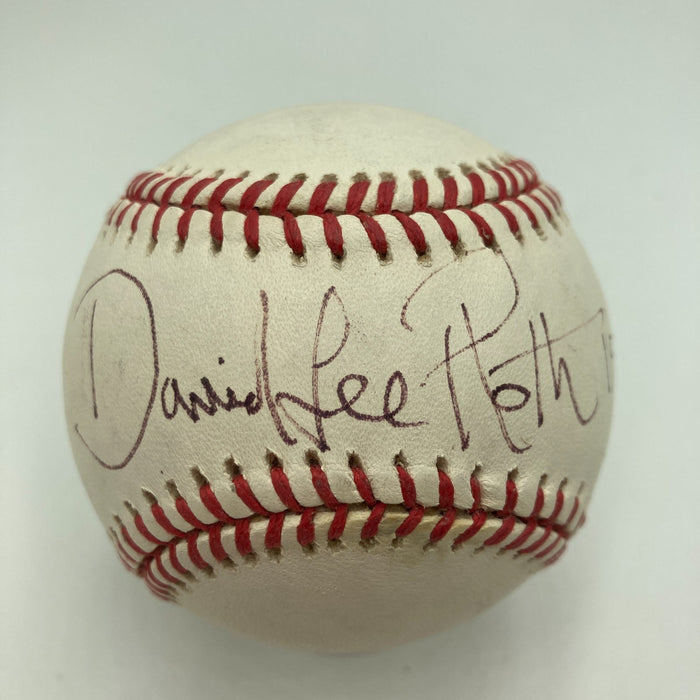 David Lee Roth Van Halen Lead Singer Single Signed Baseball JSA COA