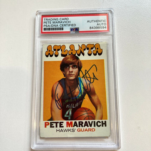 1971 Topps Pistol Pete Maravich Signed Autographed Basketball Card PSA DNA