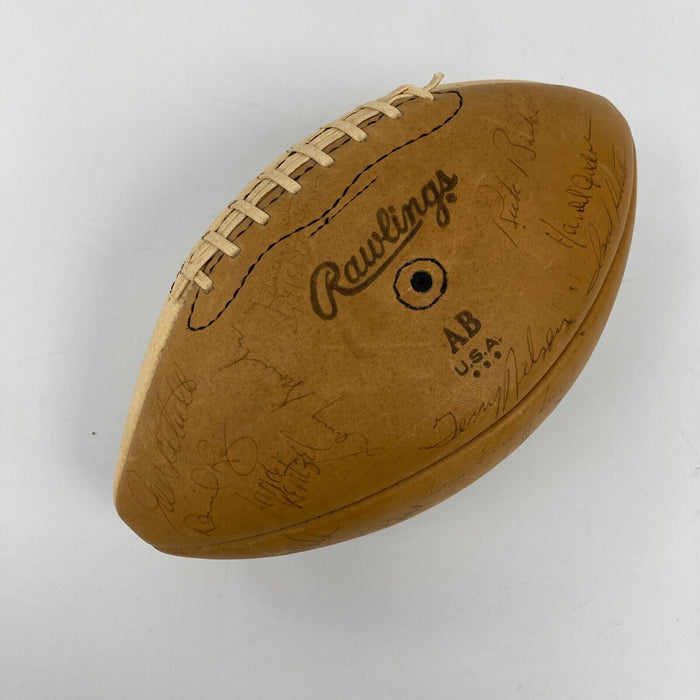 1974 Los Angeles Rams Team Signed Vintage Rawlings Football Beckett COA