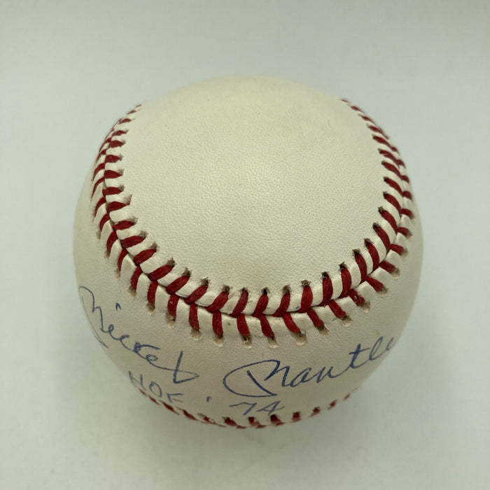 Mickey Mantle Hall Of Fame HOF 1974 Signed Baseball PSA DNA