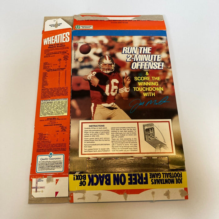Joe Montana 49ers Signed Wheaties Cereal Box JSA COA