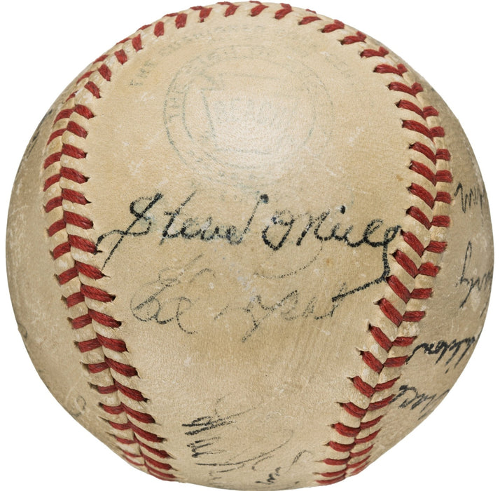 1949 All Star Team Signed Baseball Joe Dimaggio Ted Williams JSA & Beckett COA