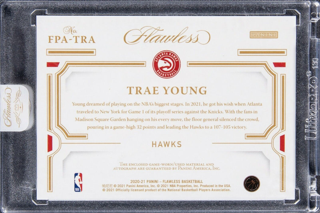 2020-21 Panini Flawless Trae Young Signed Auto Patch #11/25 Jersey Number!