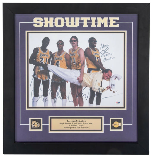 Jack Nicholson 1986 Los Angeles Lakers "Showtime" Signed 11x14 Photo PSA DNA COA