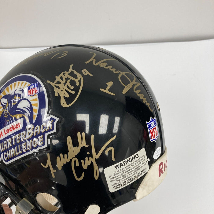 Dan Marino Steve Young Steve McNair Quarterback Challenge Signed Helmet JSA COA