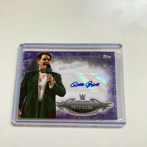 2015 Topps WWE Wrestling Pete Rose #3/5 Auto Signed Baseball Card