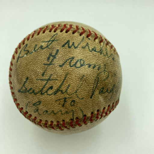 Satchel Paige Single Signed Vintage Game Used Baseball With Beckett COA
