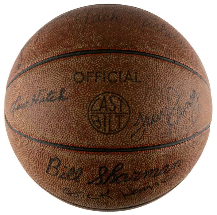 1956-1957 Boston Celtics NBA Champs Team Signed Basketball Bill Russell PSA DNA
