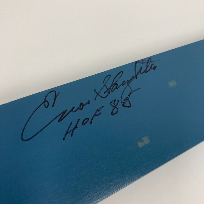 Enos Slaughter Signed Stadium Yankee Seatback Slat JSA COA