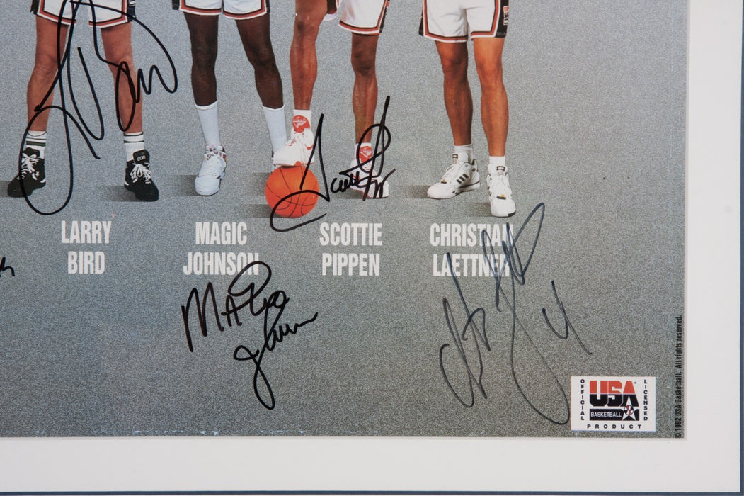 1992 Dream Team Olympics Team USA Signed Poster Photo Michael Jordan PSA DNA COA