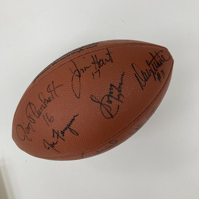 Johnny Unitas Len Dawson Quarterback Legends Signed Football JSA COA