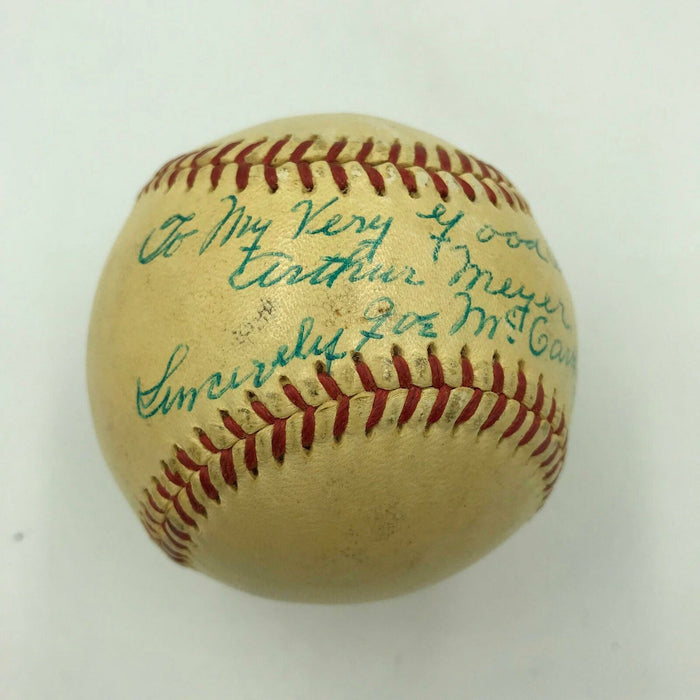 Beautiful Joe Mccarthy Single Signed National League Baseball With Beckett COA