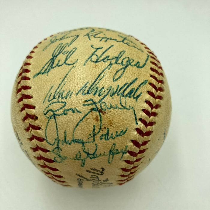 1959 Los Angeles Dodgers World Series Champs Team Signed Baseball Koufax JSA COA