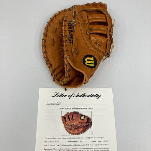1997 Fred Mcgriff Signed Game Used Wilson Baseball Glove HOF PSA DNA COA