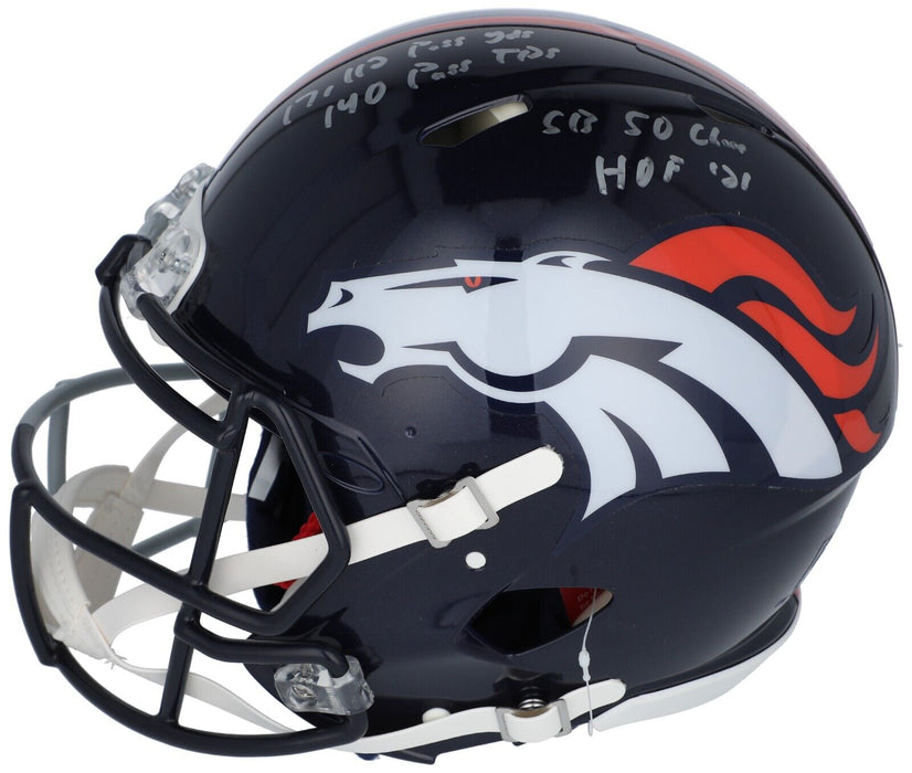 Peyton Manning Signed Indianapolis Colts Denver Broncos STAT Helmet Fanatics