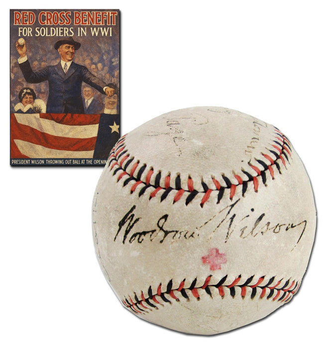 President Woodrow Wilson Signed 1917 National League Baseball PSA DNA COA