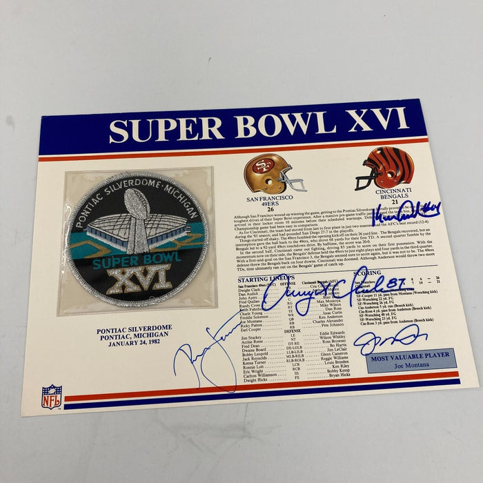 Joe Montana San Francisco 49ers Super Bowl Champs Team Signed Patch JSA COA