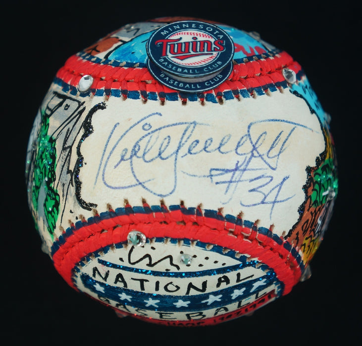 Kirby Puckett Signed Charles Fazzino Hand Painted Pop Art Baseball JSA COA 1/1