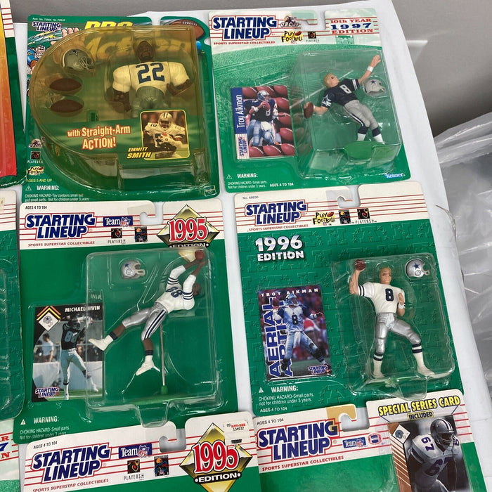 Lot Of 32 Dallas Cowboys Starting Lineup Figurines SLU Troy Aikman Emmitt Smith
