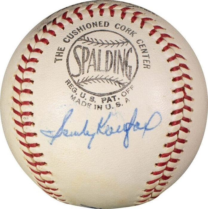 Beautiful Joe Medwick Sandy Koufax Don Drysdale Signed Baseball PSA DNA