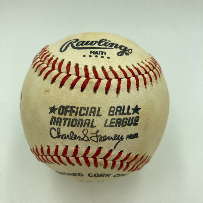 Tim Raines Signed Vintage National League Feeney Baseball JSA COA