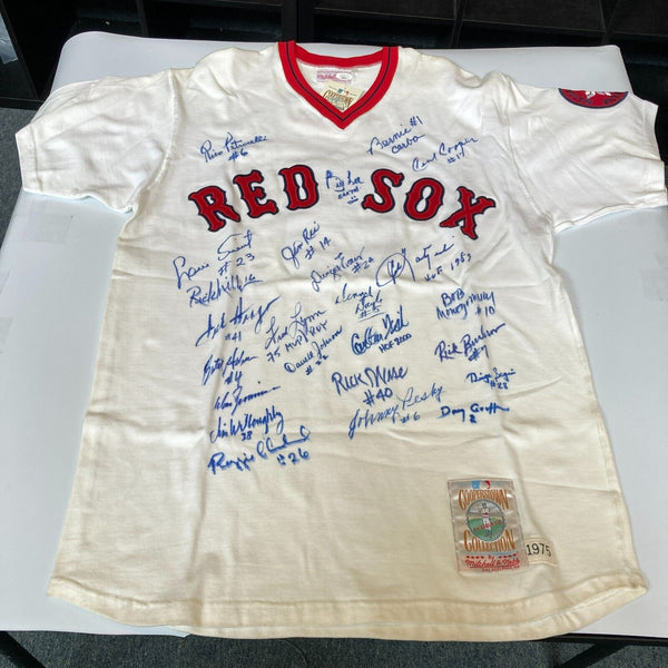 1975 Boston Red Sox AL Champs Team Signed Game Model Jersey Carl Yastrzemski JSA