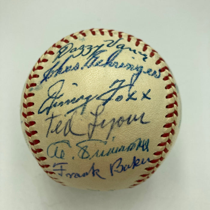 Stunning 1955 Hall Of Fame Induction Signed Baseball 25 Sigs Jimmie Foxx JSA COA