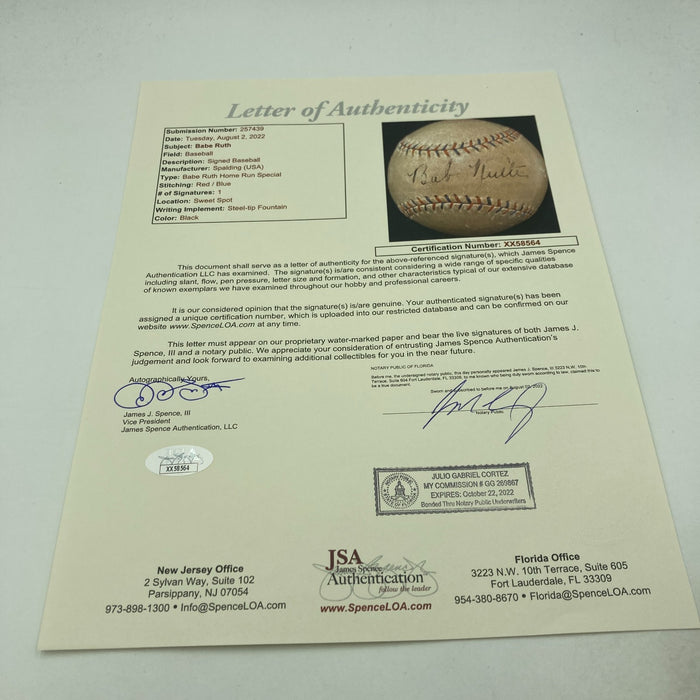 Babe Ruth Signed Charles Fazzino Hand Painted Pop Art Baseball JSA COA 1/1