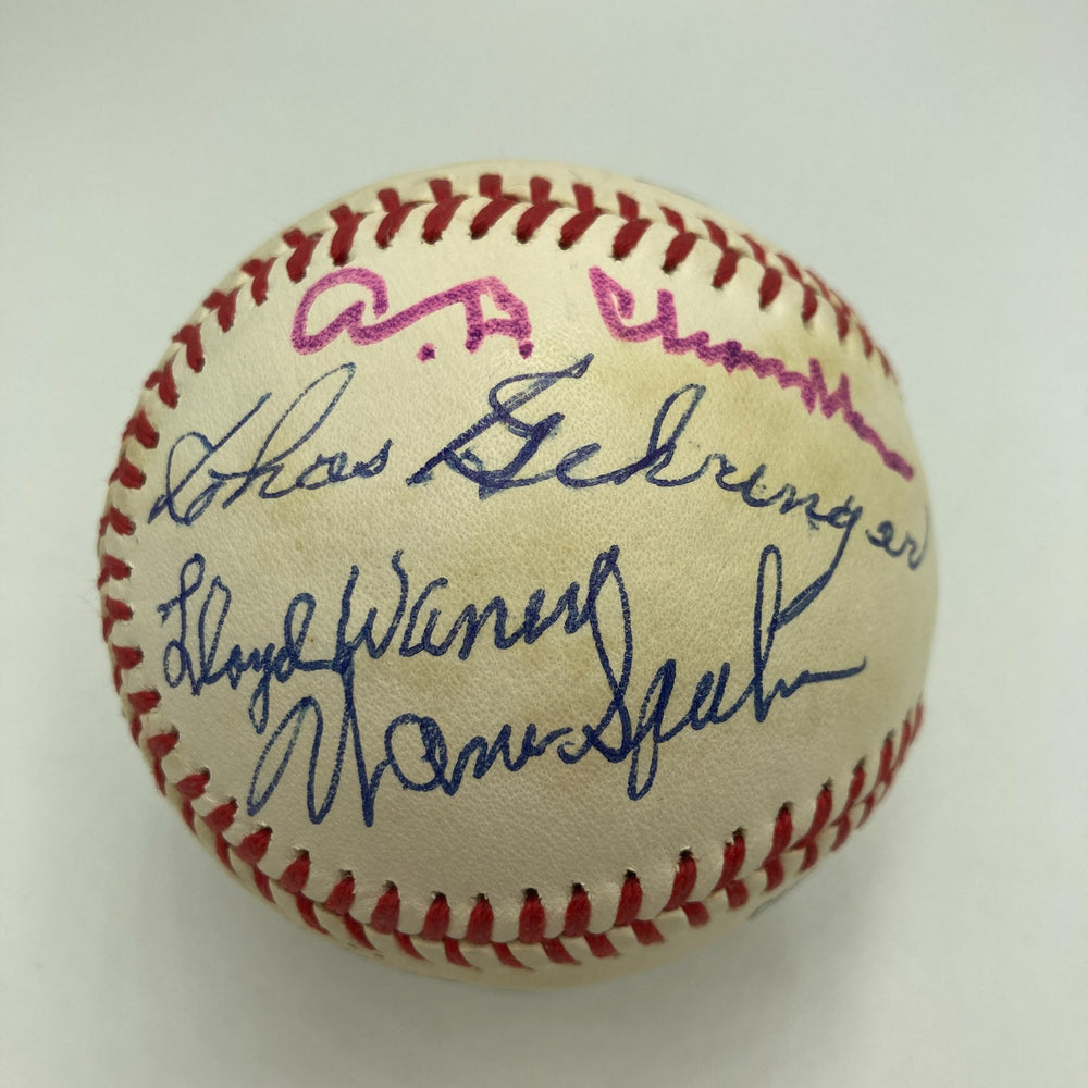 1970's HOF Multi Signed Baseball Red Ruffing Ernie Banks Earl Averill JSA